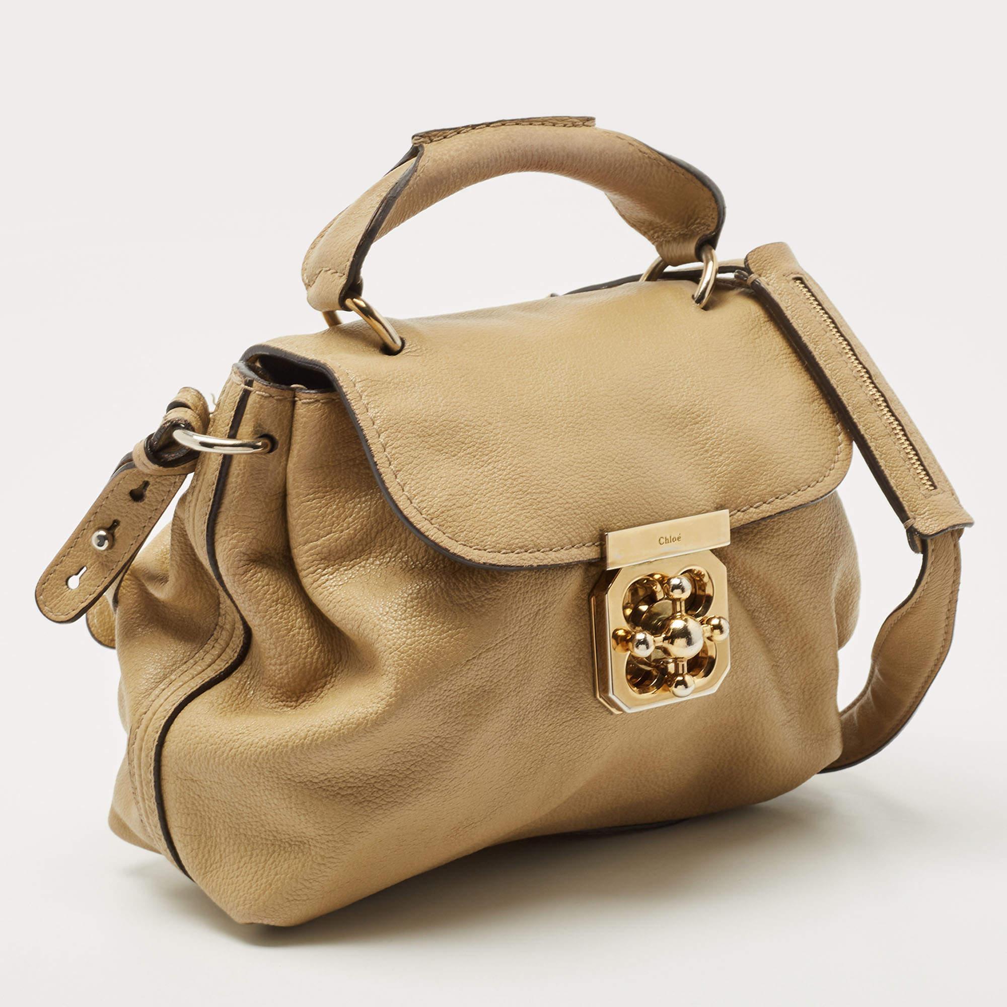 Women's Chloe Olive Green Leather Elsie Top Handle Bag