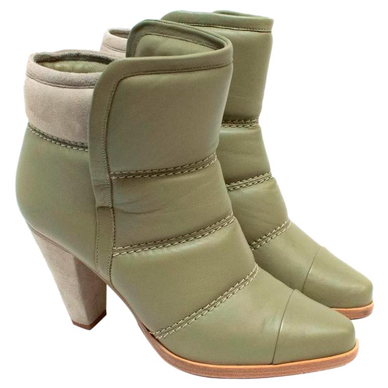 Chloe Olive Green Runway Ankle Boots - Size EU 37 For Sale