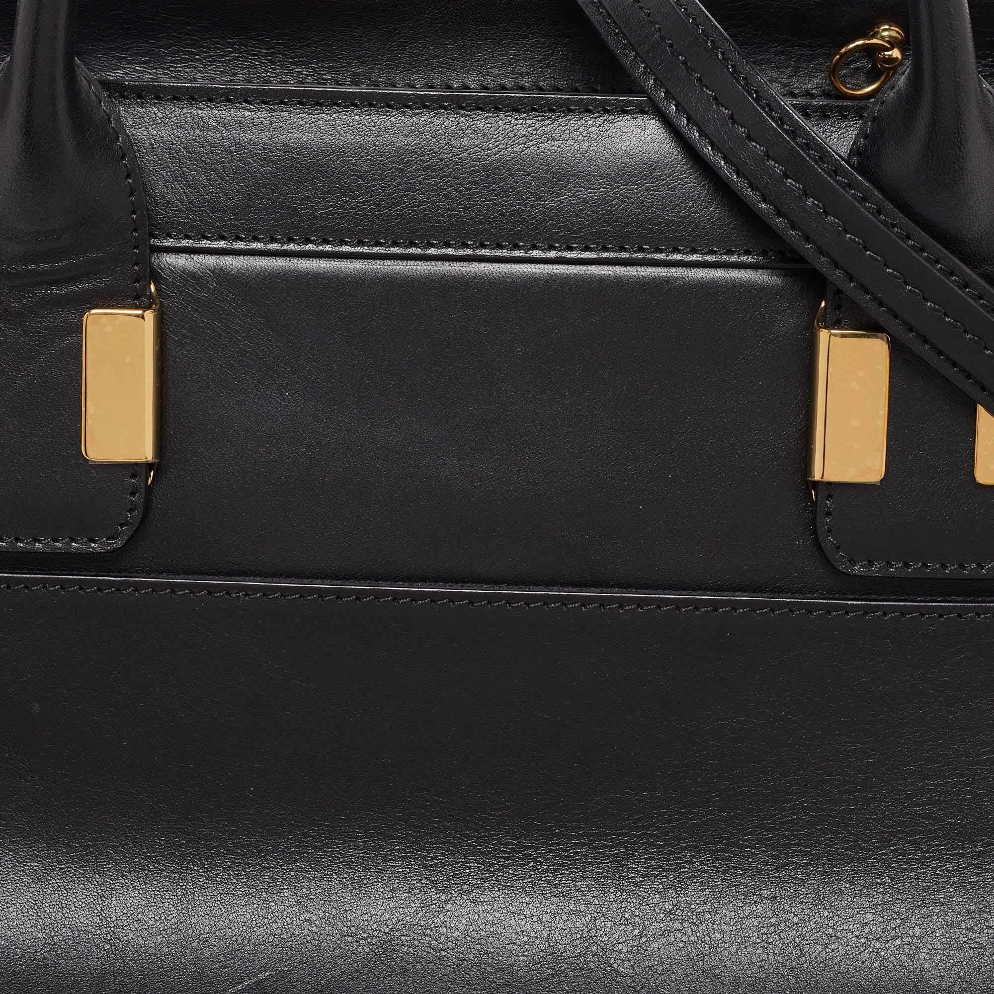 Chloe Orange/Black Leather Alice Satchel For Sale 1