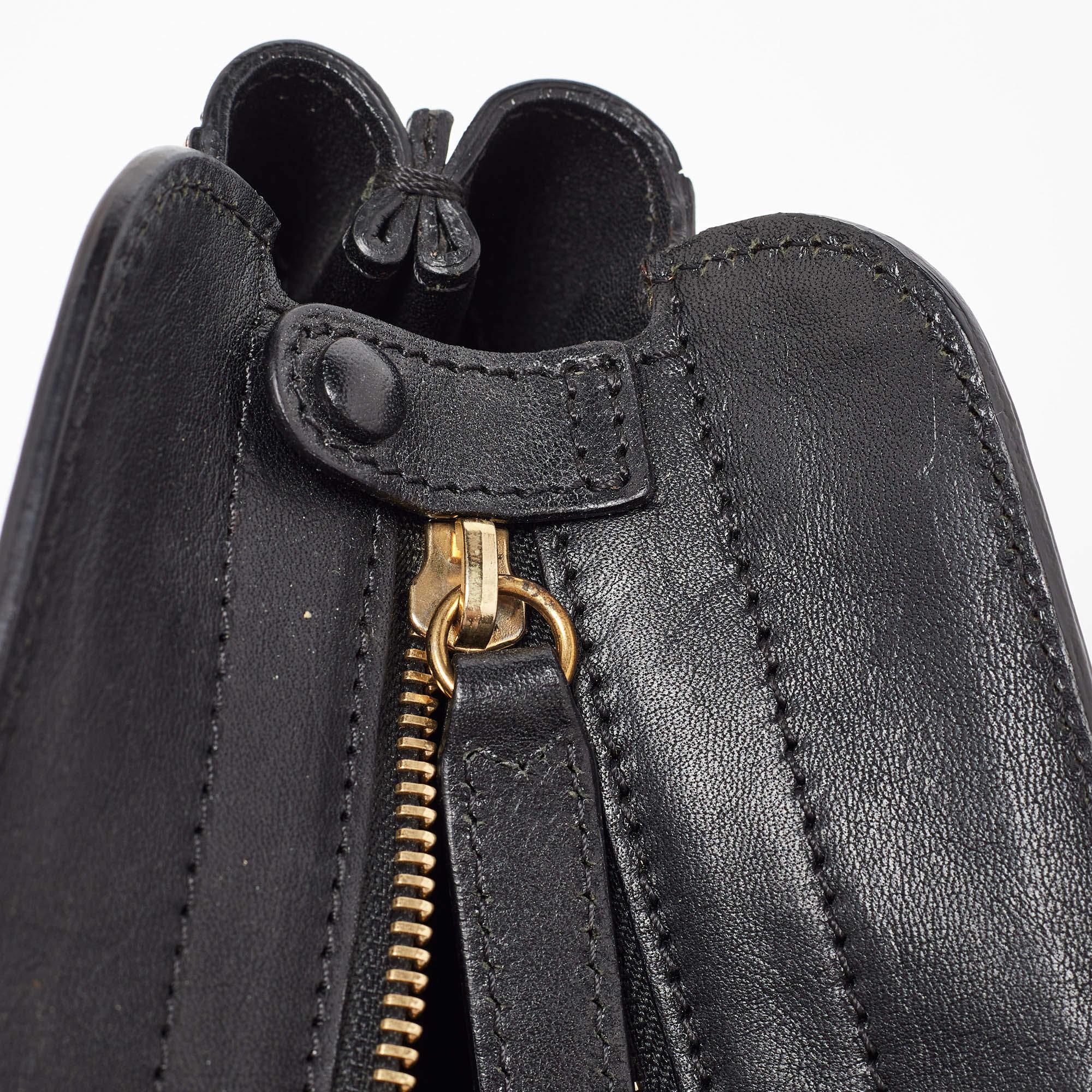 Chloe Orange/Black Leather Alice Satchel For Sale 3
