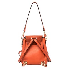 Chloe Orange Leather and Suede Mini Faye Daye Backpack