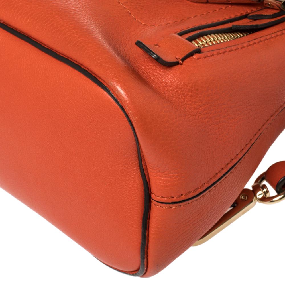 Chloe Orange Leather and Suede Mini Faye Daye Backpack In Fair Condition In Dubai, Al Qouz 2