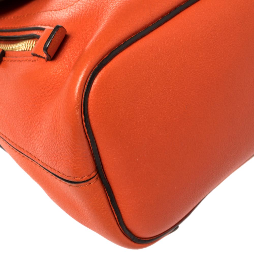 Women's Chloe Orange Leather and Suede Mini Faye Daye Backpack