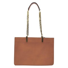 Vintage Chloe Orange Leather Chain Tote Bag 862481
