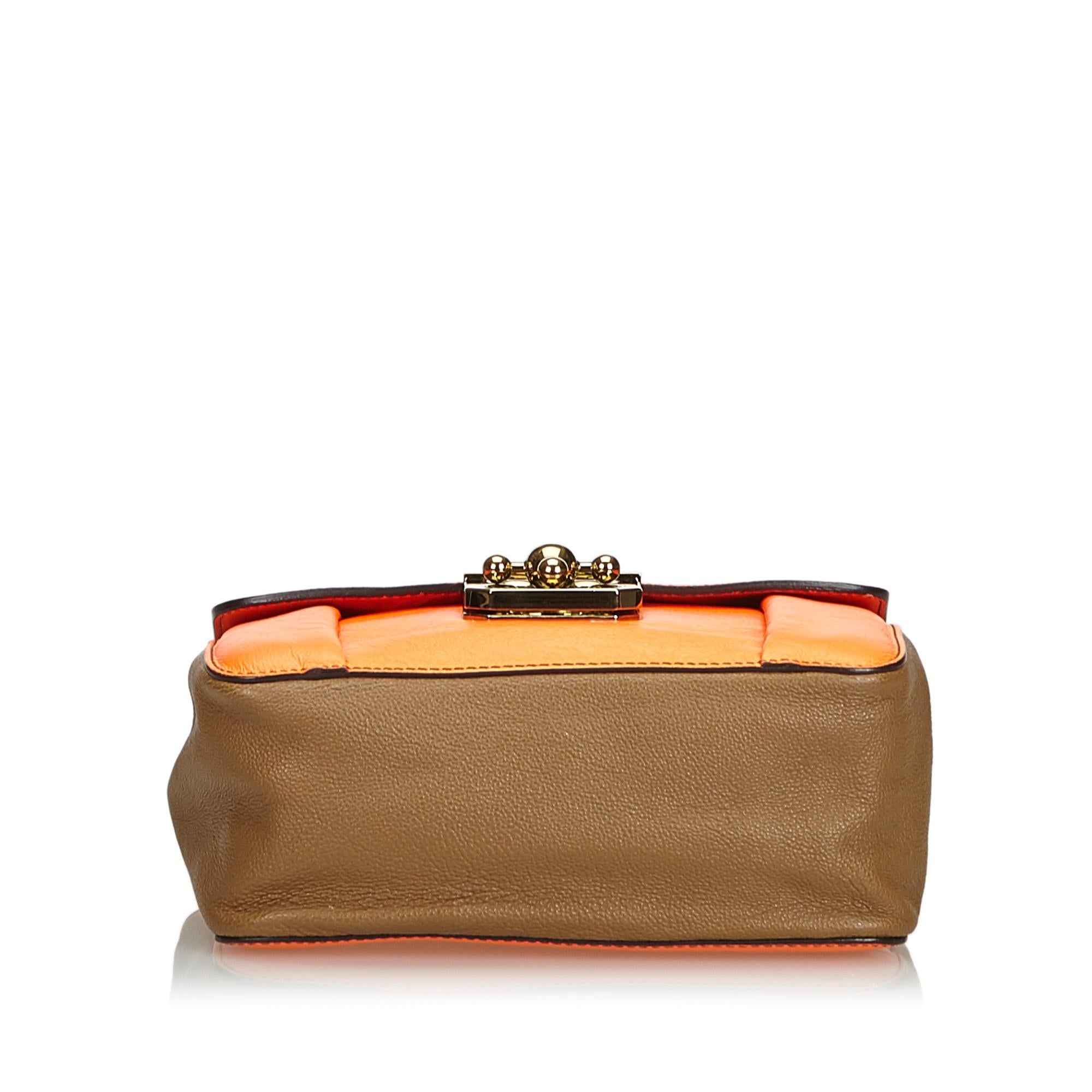 Women's Chloe Orange Leather Elsie Crossbody Bag For Sale