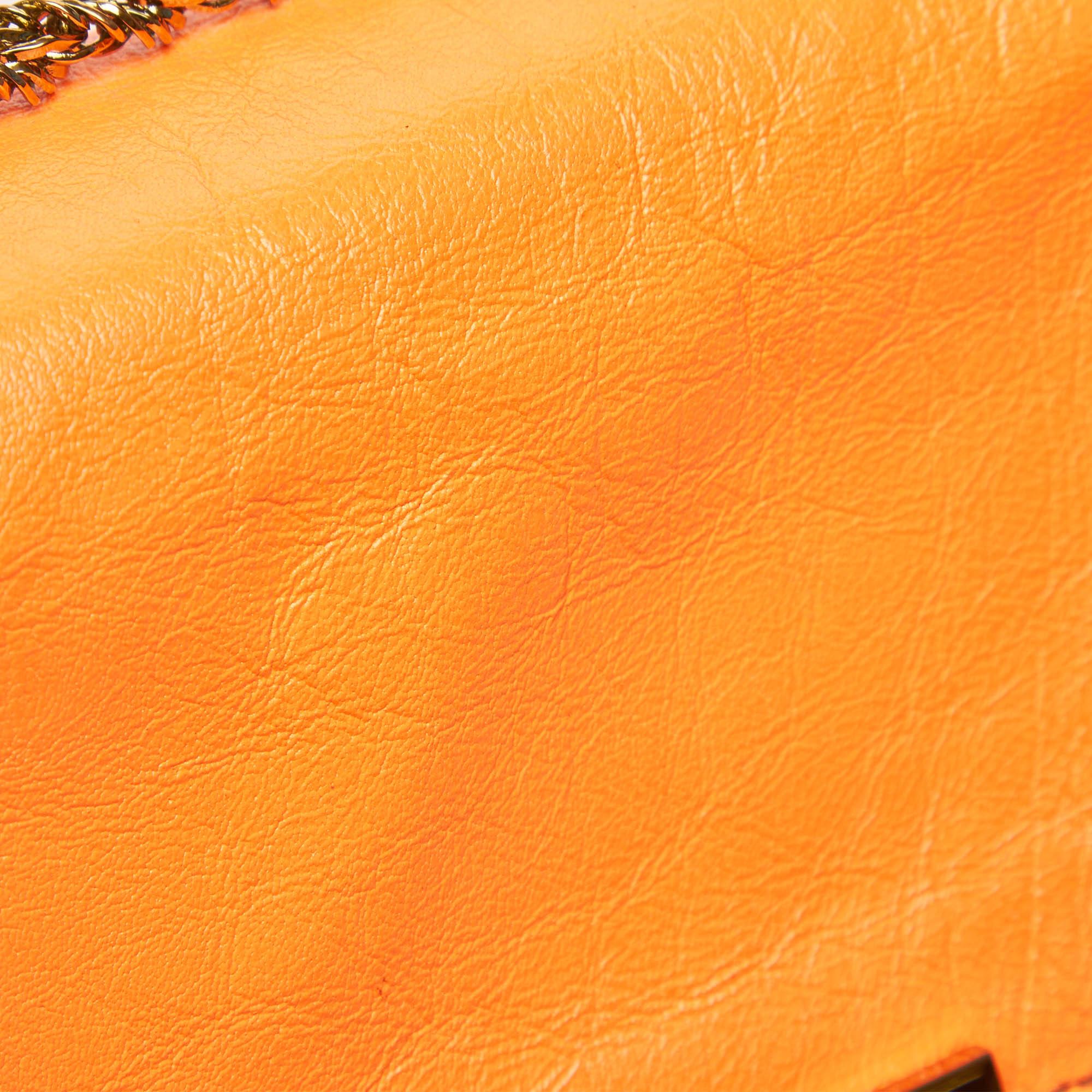 Chloe Orange Leather Elsie Crossbody Bag For Sale 4