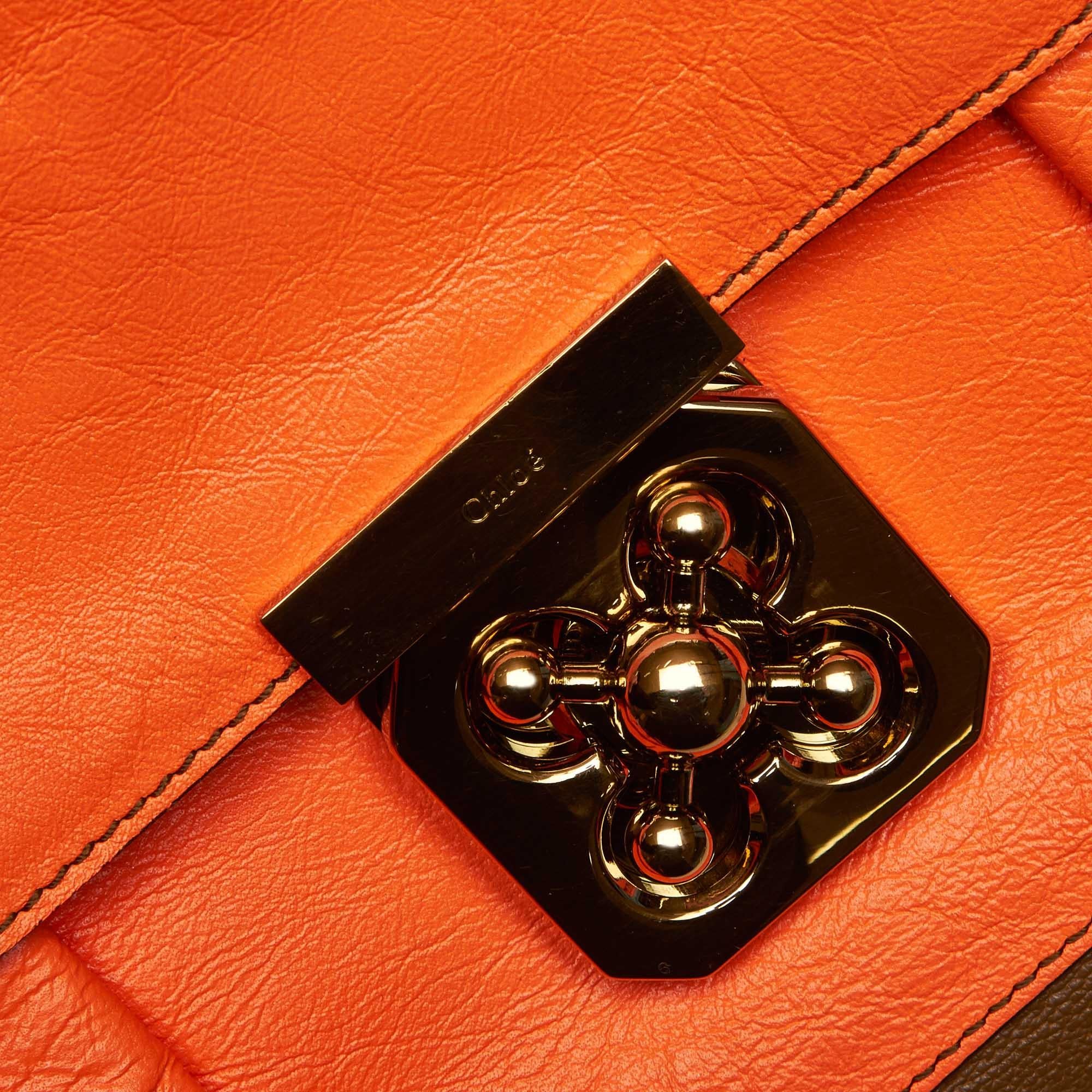 Chloe Orange Leather Elsie Crossbody Bag For Sale 5