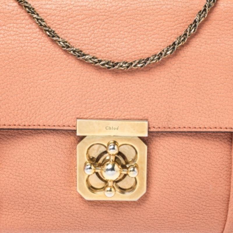 Chloe Orange Leather Medium Elsie Shoulder Bag Damen im Angebot