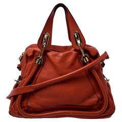 Chloe Orange Leather Medium Paraty Shoulder Bag