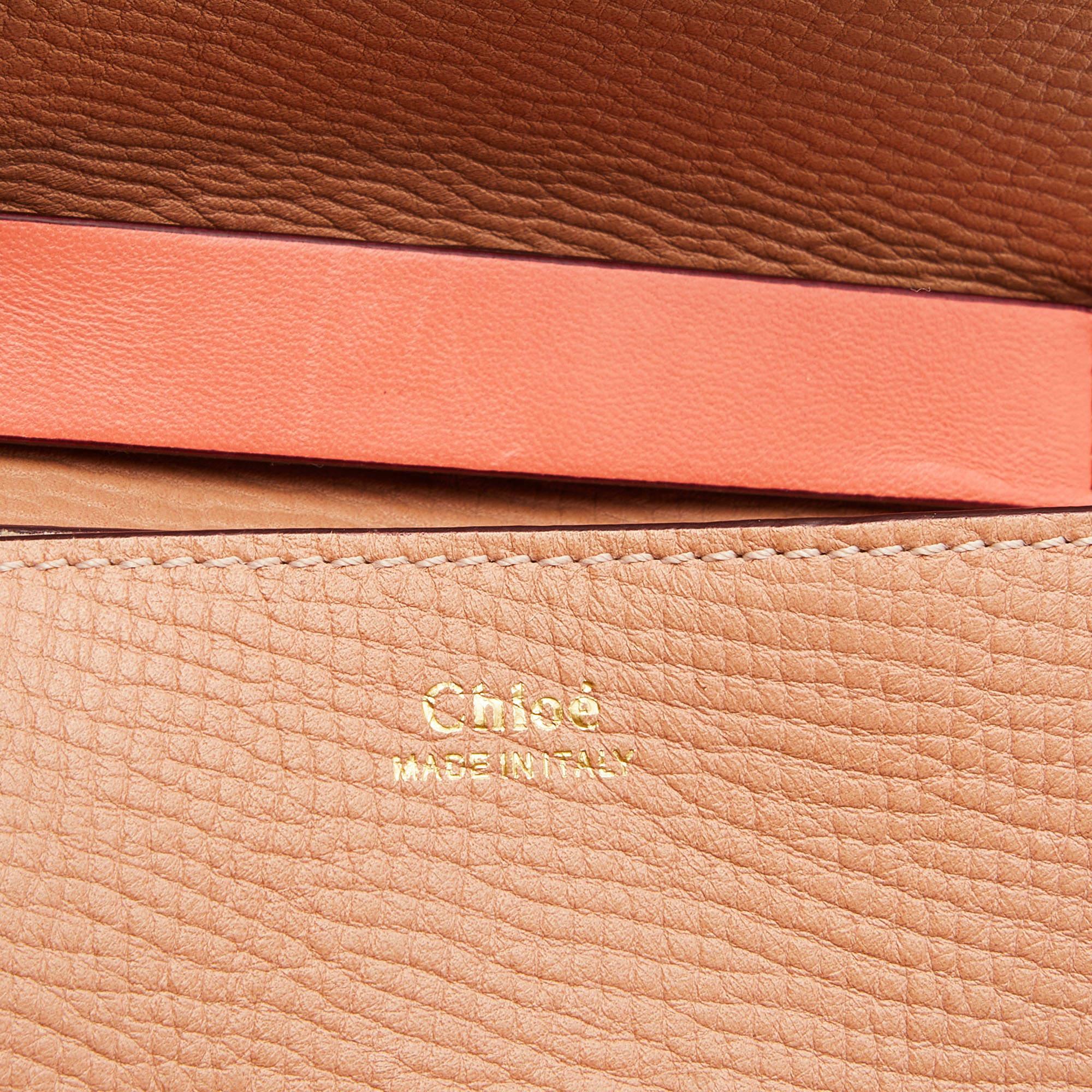 Chloe Orange Leather Mini Drew Chian Shoulder Bag 3