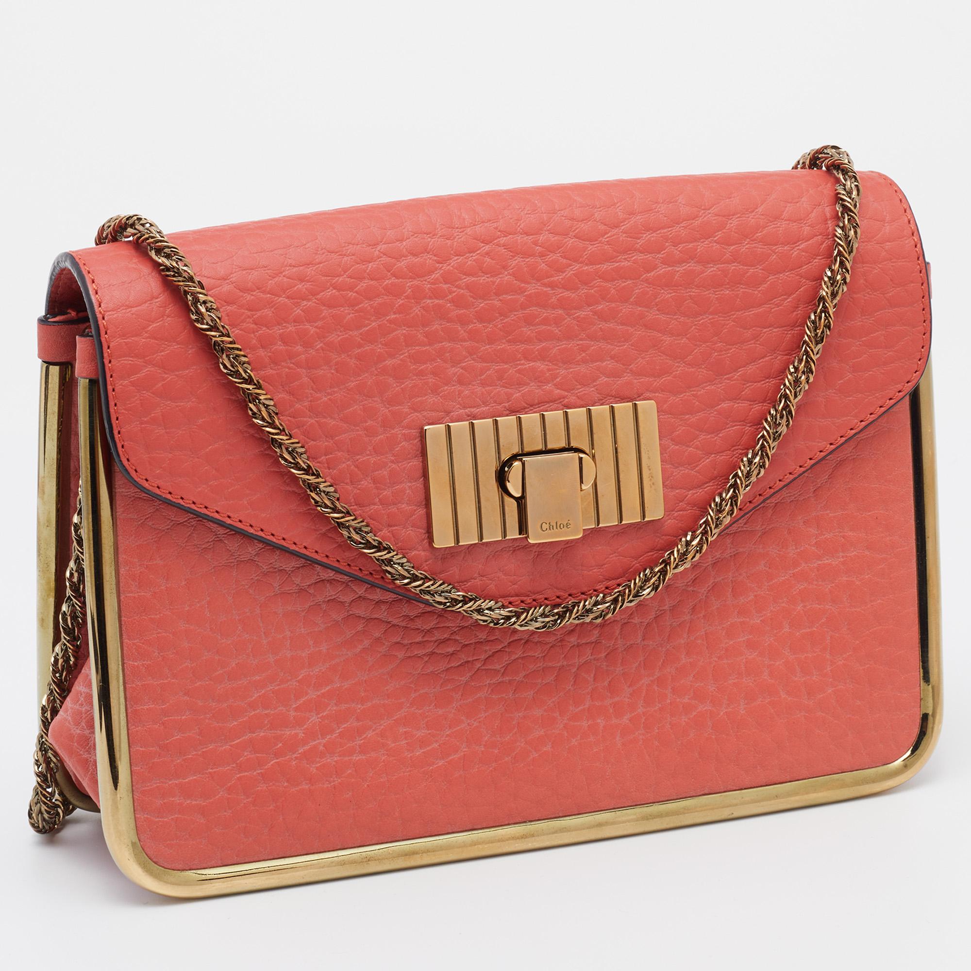 Women's Chloe Orange Leather Sally Shoulder Bag