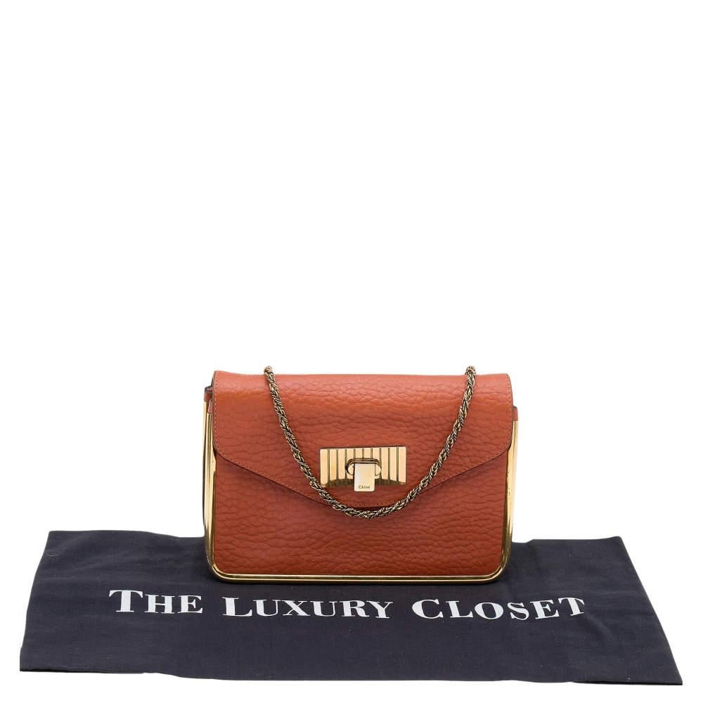 Chloe Orange Leather Small Sally Shoulder Bag For Sale 7