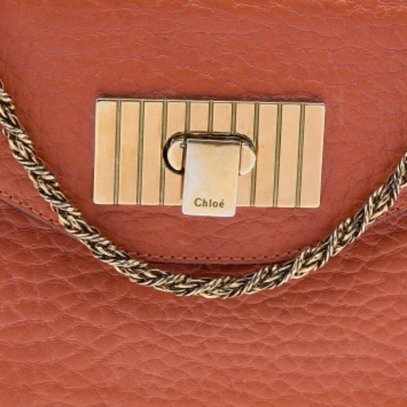 Chloe Orange Leder Kleine Sally Umhängetasche im Angebot 1