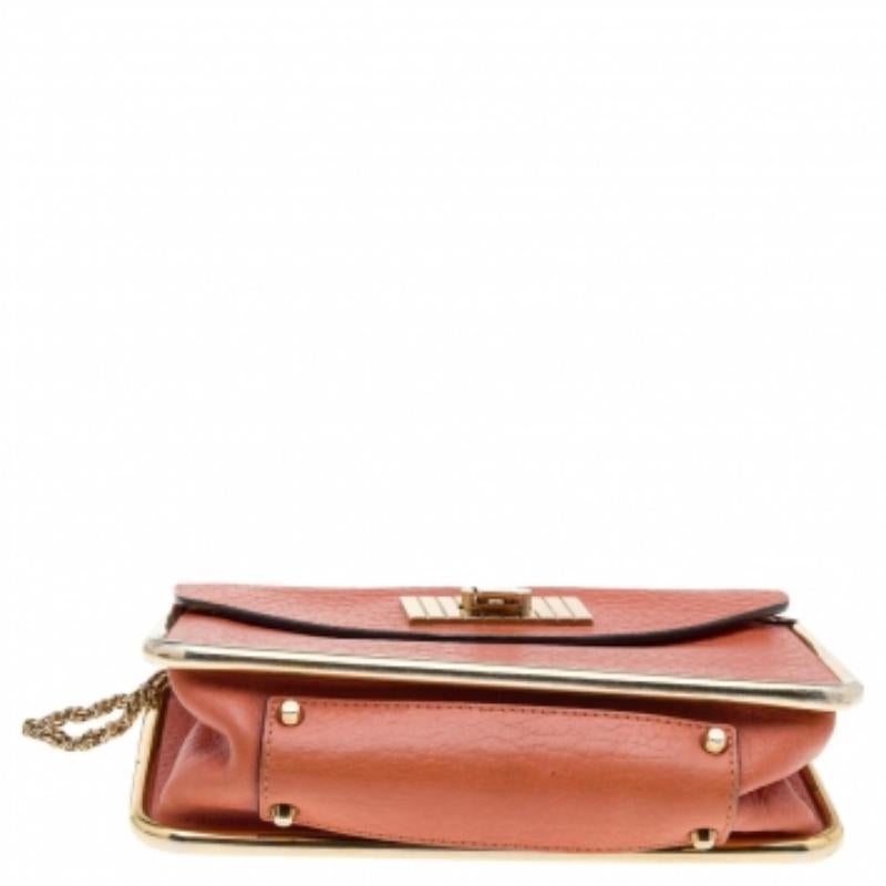 Chloe Orange Leder Kleine Sally Umhängetasche im Angebot 4