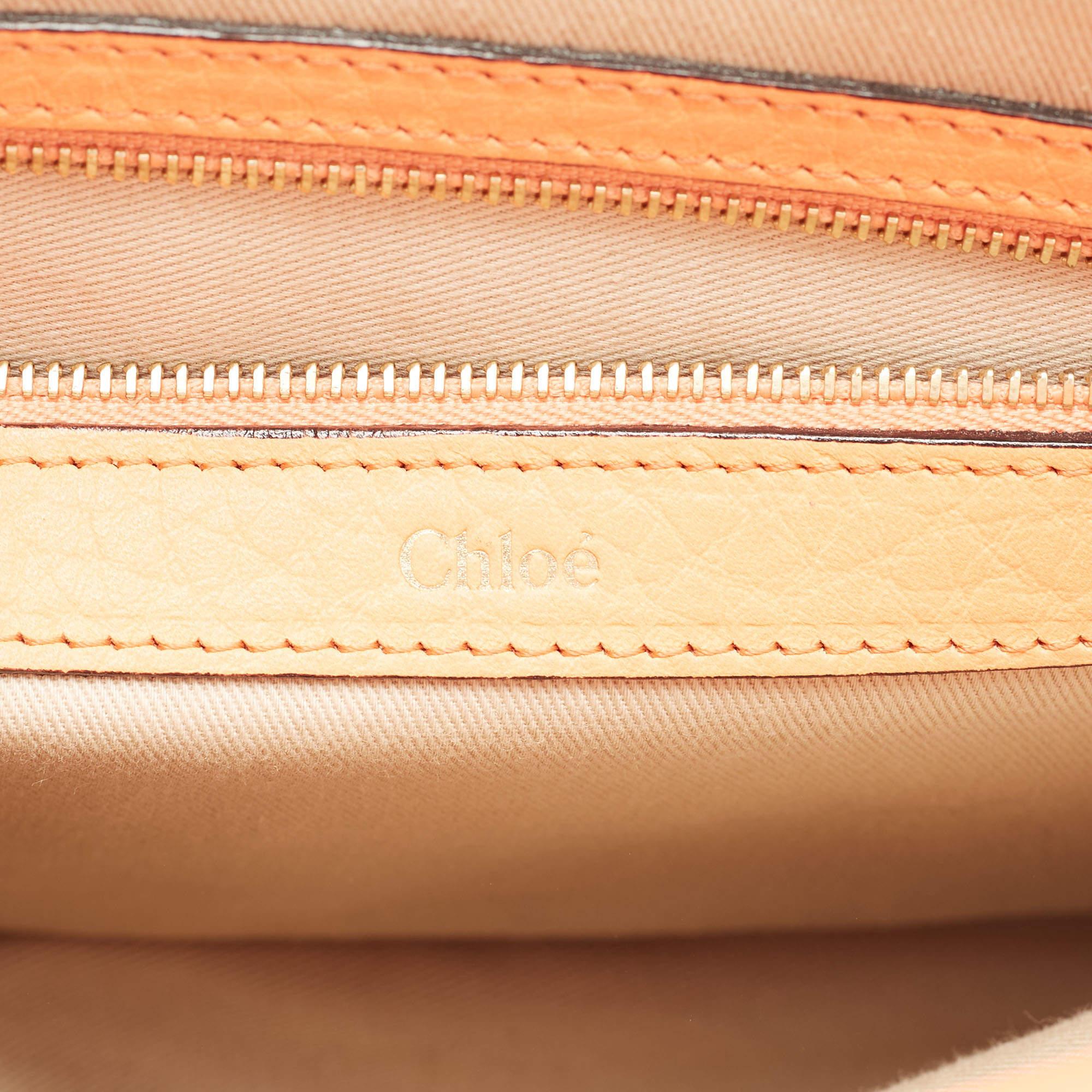 Chloe Orange Pebbled Leather Medium Sally Flap Shoulder Bag 10