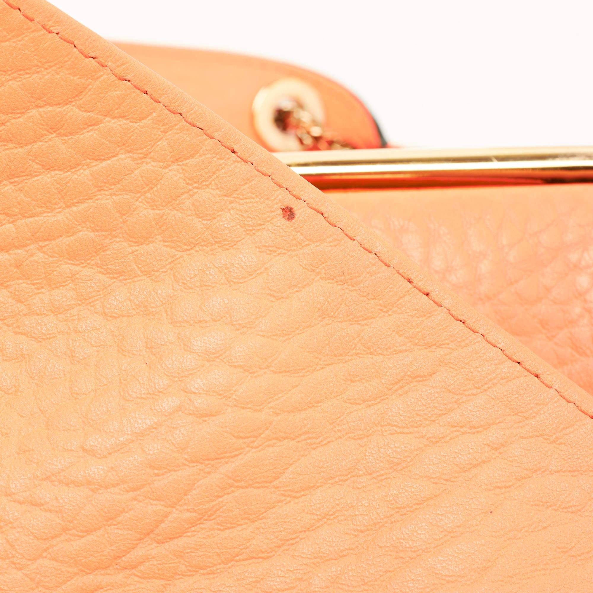 Chloe Orange Pebbled Leather Medium Sally Flap Shoulder Bag 11