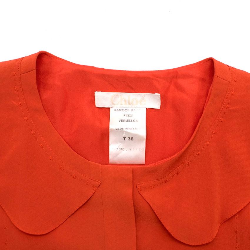 Red Chloe Orange Silk Dress - Size US 4