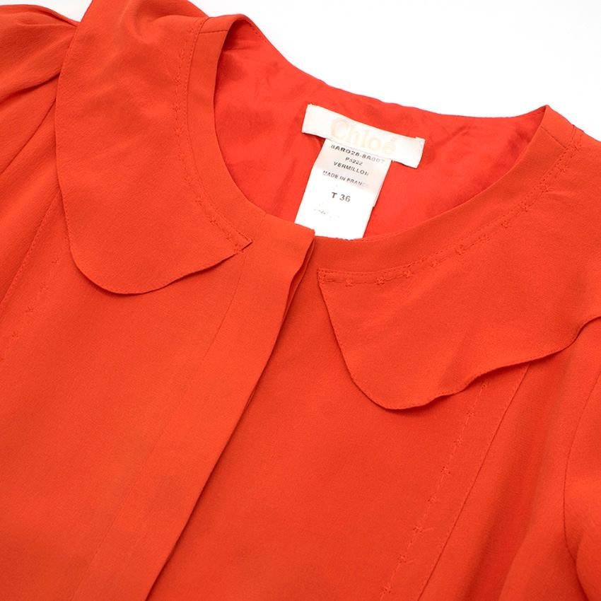 Chloe Orange Silk Dress - Size US 4 In Excellent Condition In London, GB