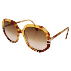 Chloé Oversized Blonde Tortoise Acetate Frame Sunglasses