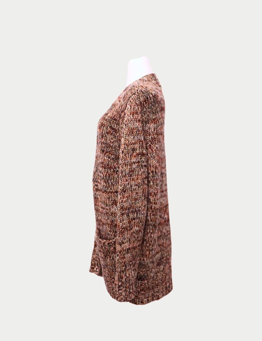 Marron Chloé Cardigan oversize en maille multicolore -S en vente