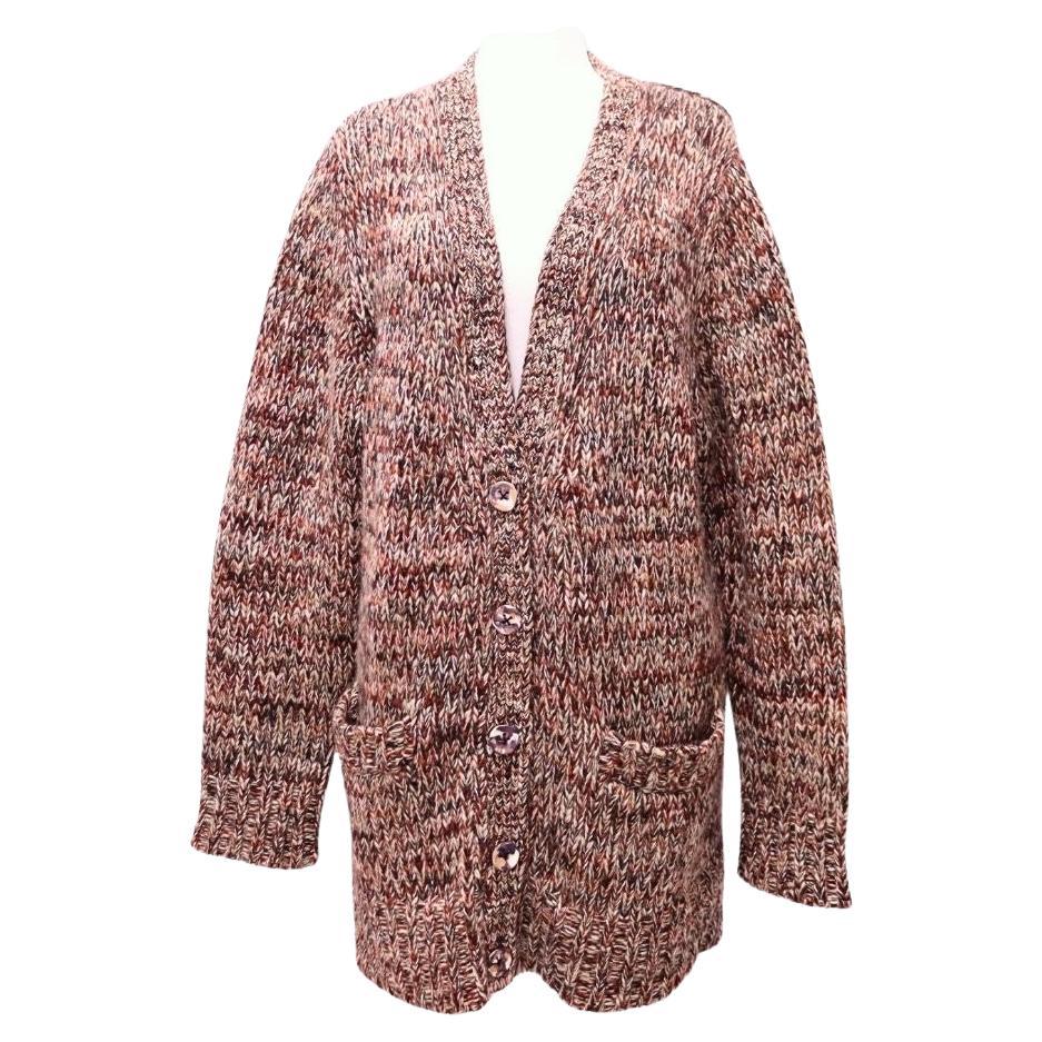 Chloé Cardigan oversize en maille multicolore -S en vente
