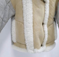 Chloé Oversized Shearling and Quilted Cotton-Jersey Jacket
