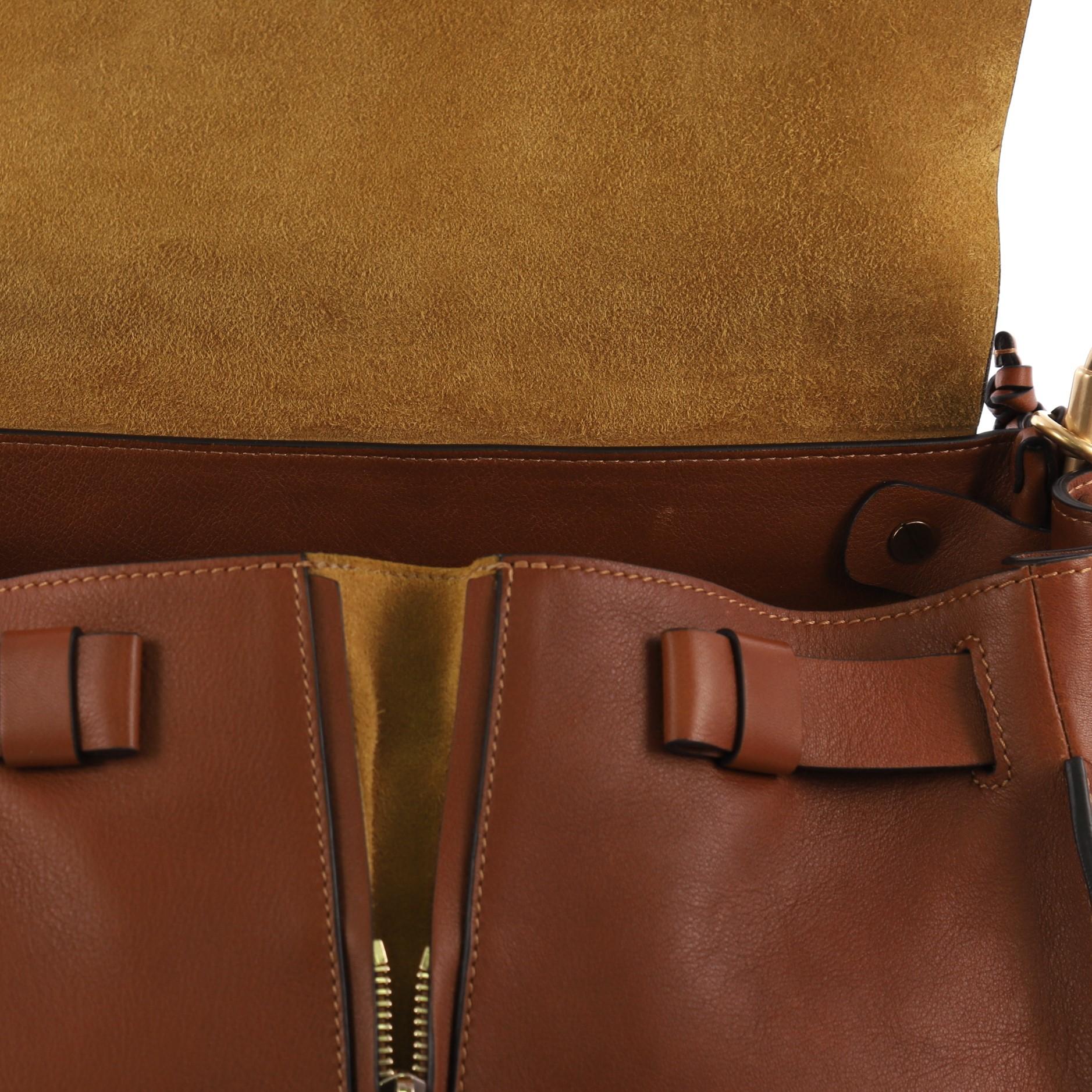 Chloe Owen Flap Bag Leather Small, crafted in brown leather 2