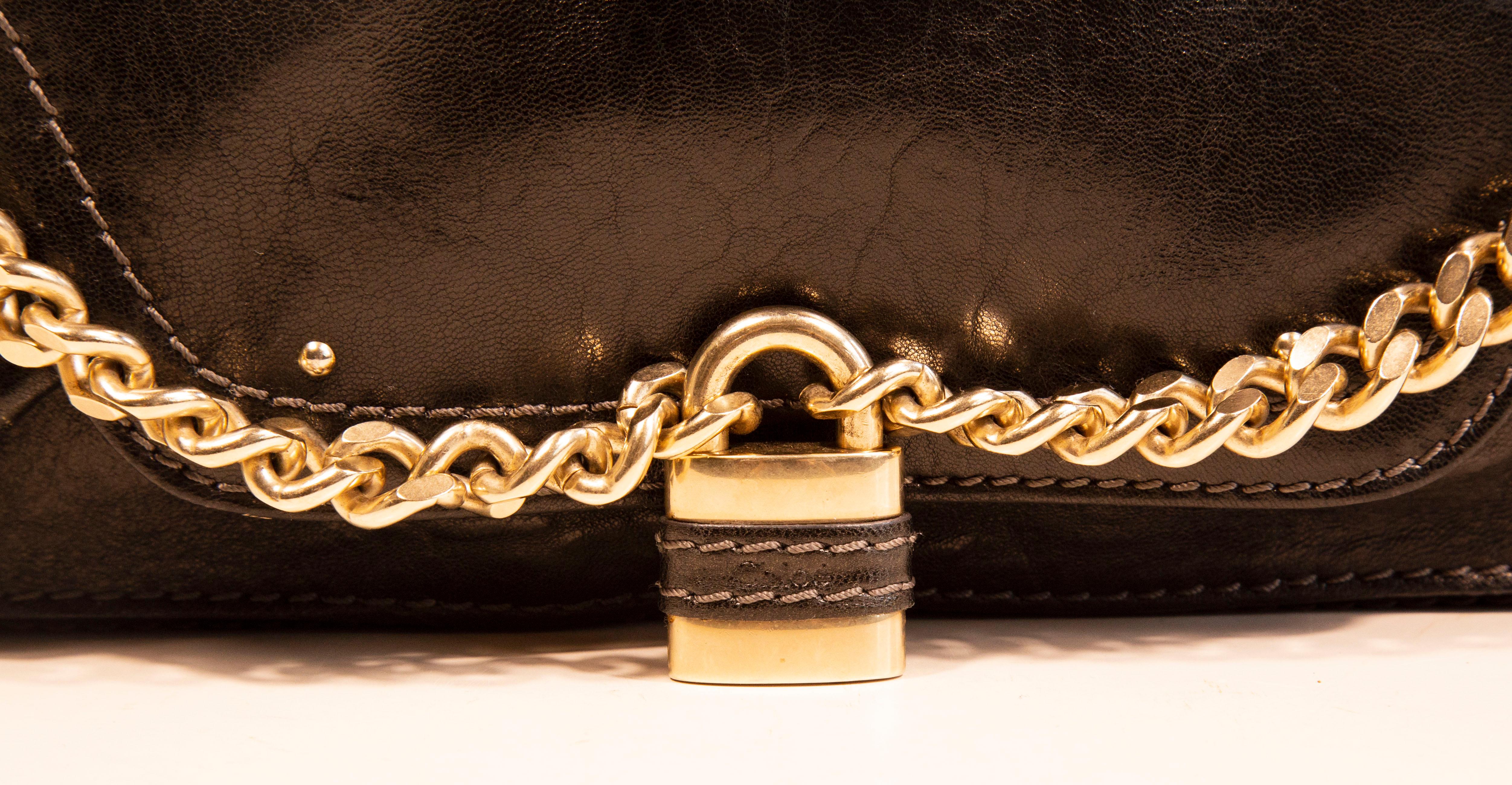 Chloe Paddington Chain Handbag Shoulder Bag in Black Leather 2005 For Sale 7