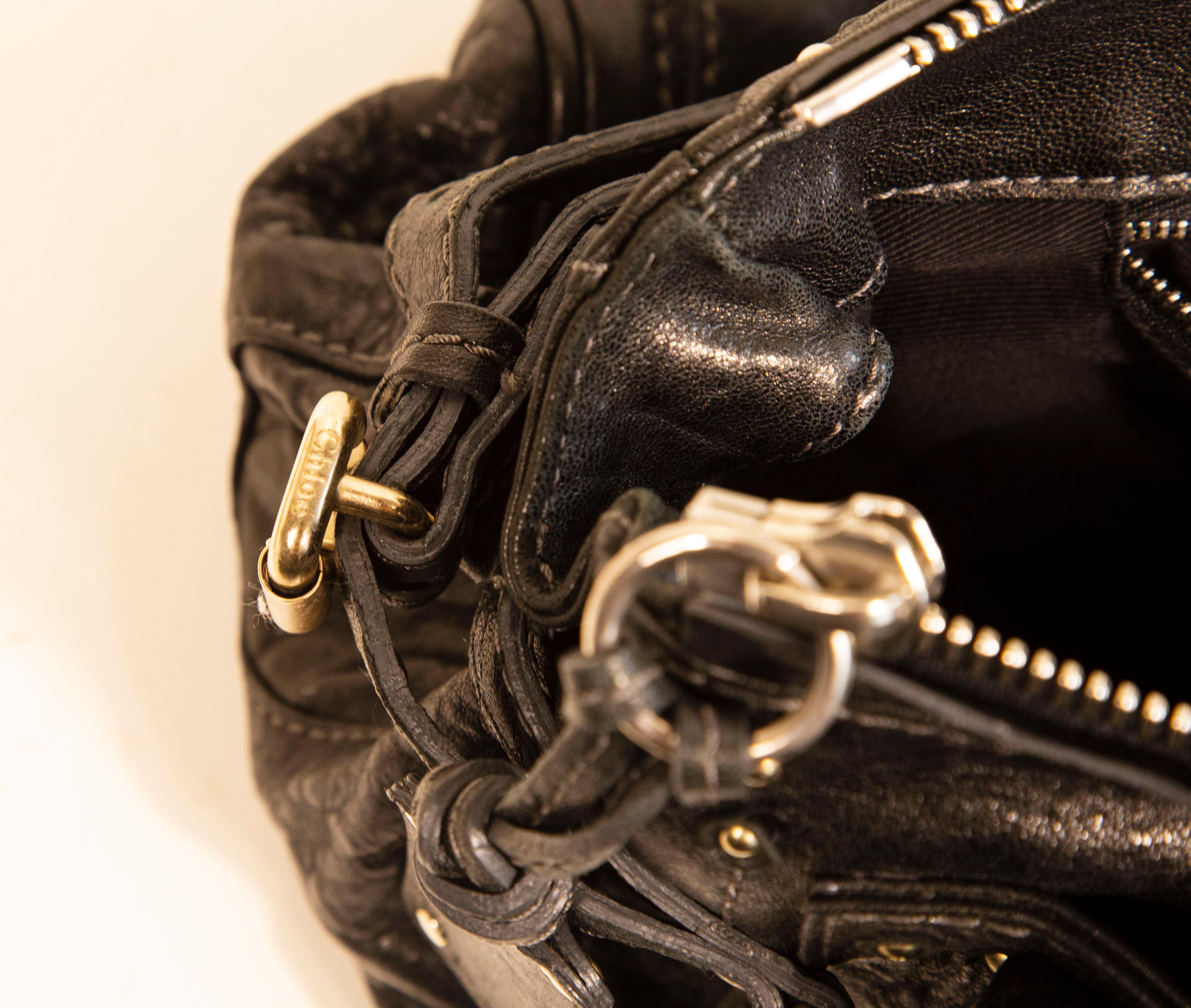 Chloe Paddington Chain Handbag Shoulder Bag in Black Leather 2005 For Sale 8