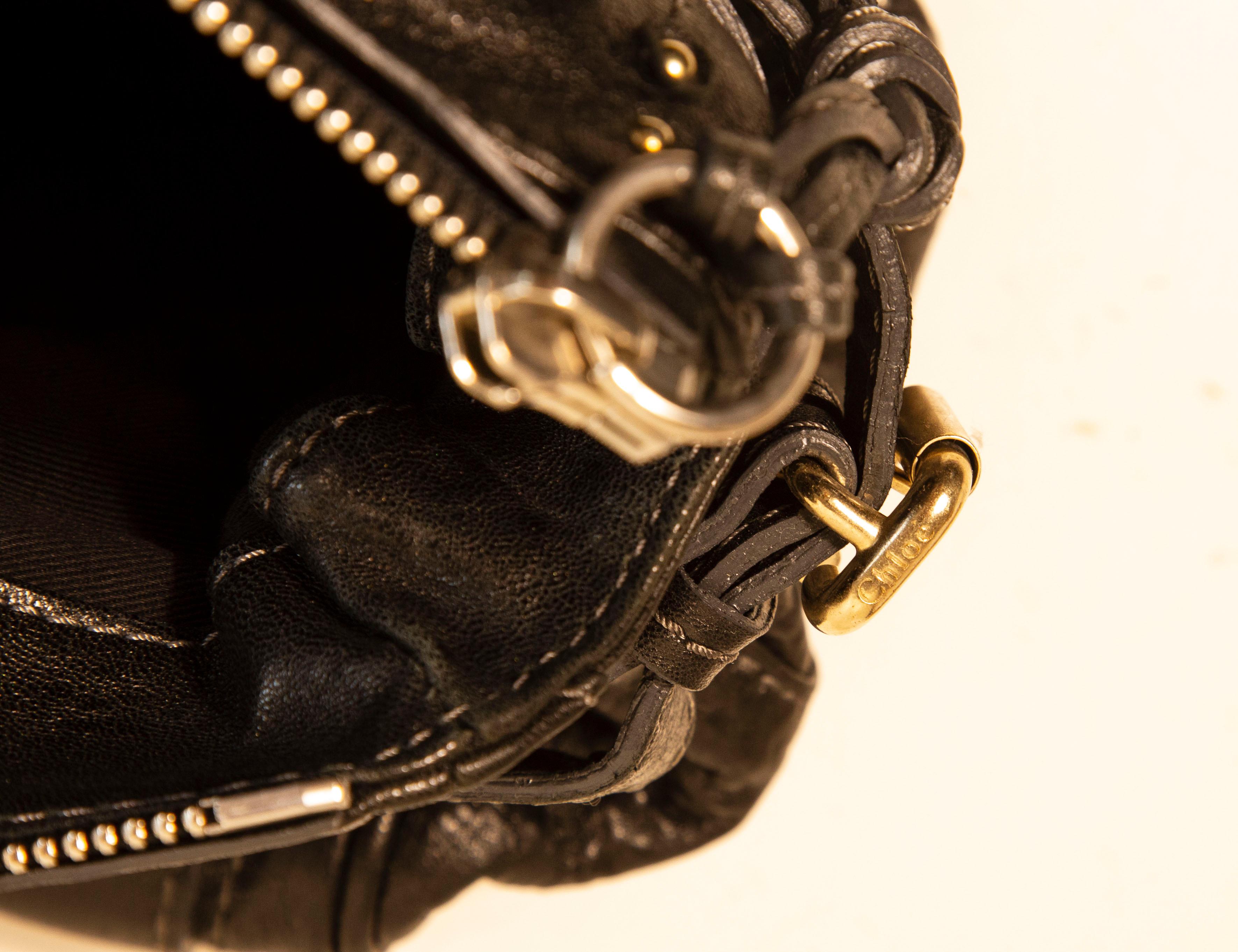 Chloe Paddington Chain Handbag Shoulder Bag in Black Leather 2005 For Sale 9
