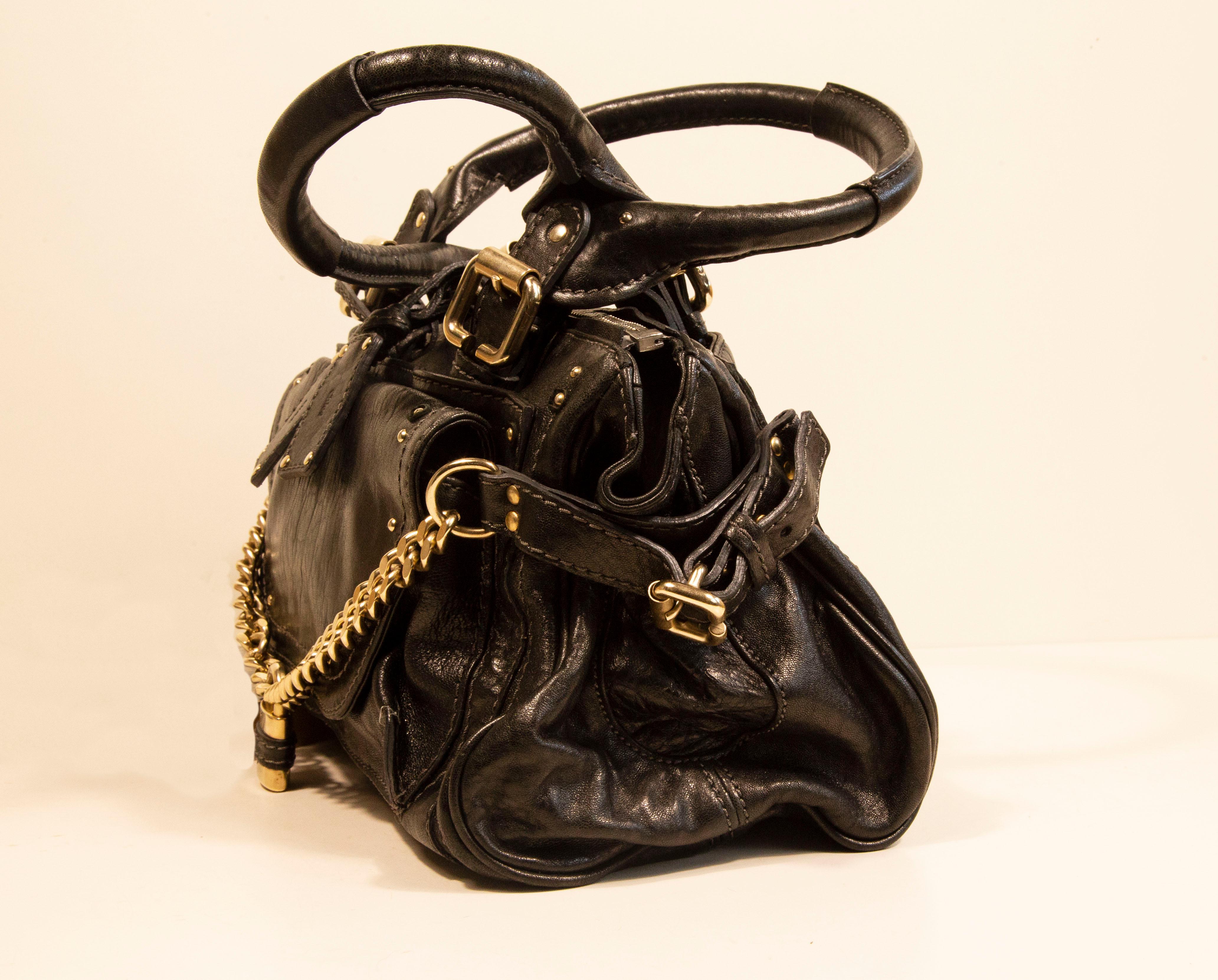 Chloe Paddington Chain Handbag Shoulder Bag in Black Leather 2005 In Good Condition For Sale In Arnhem, NL