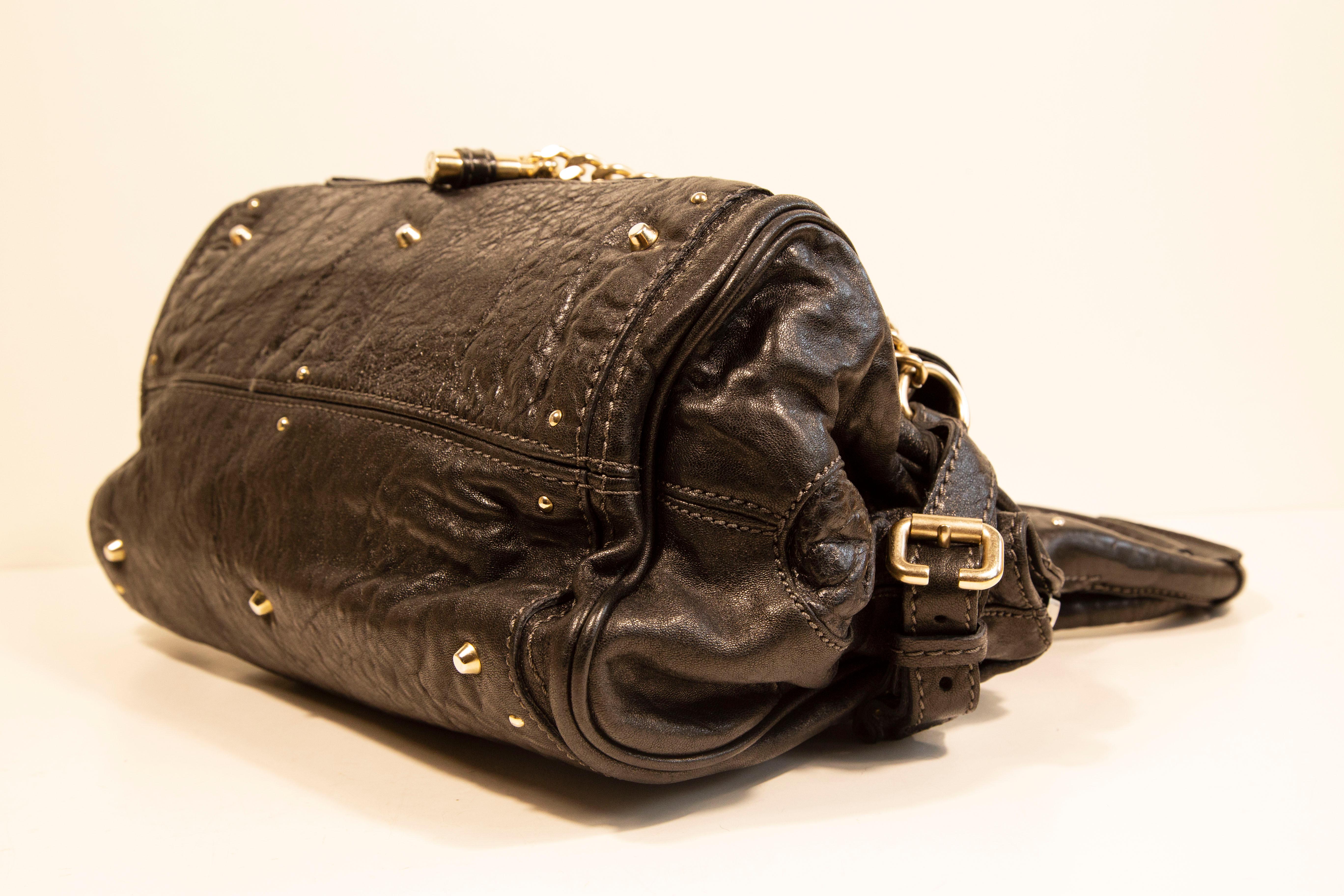 Chloe Paddington Chain Handbag Shoulder Bag in Black Leather 2005 For Sale 2