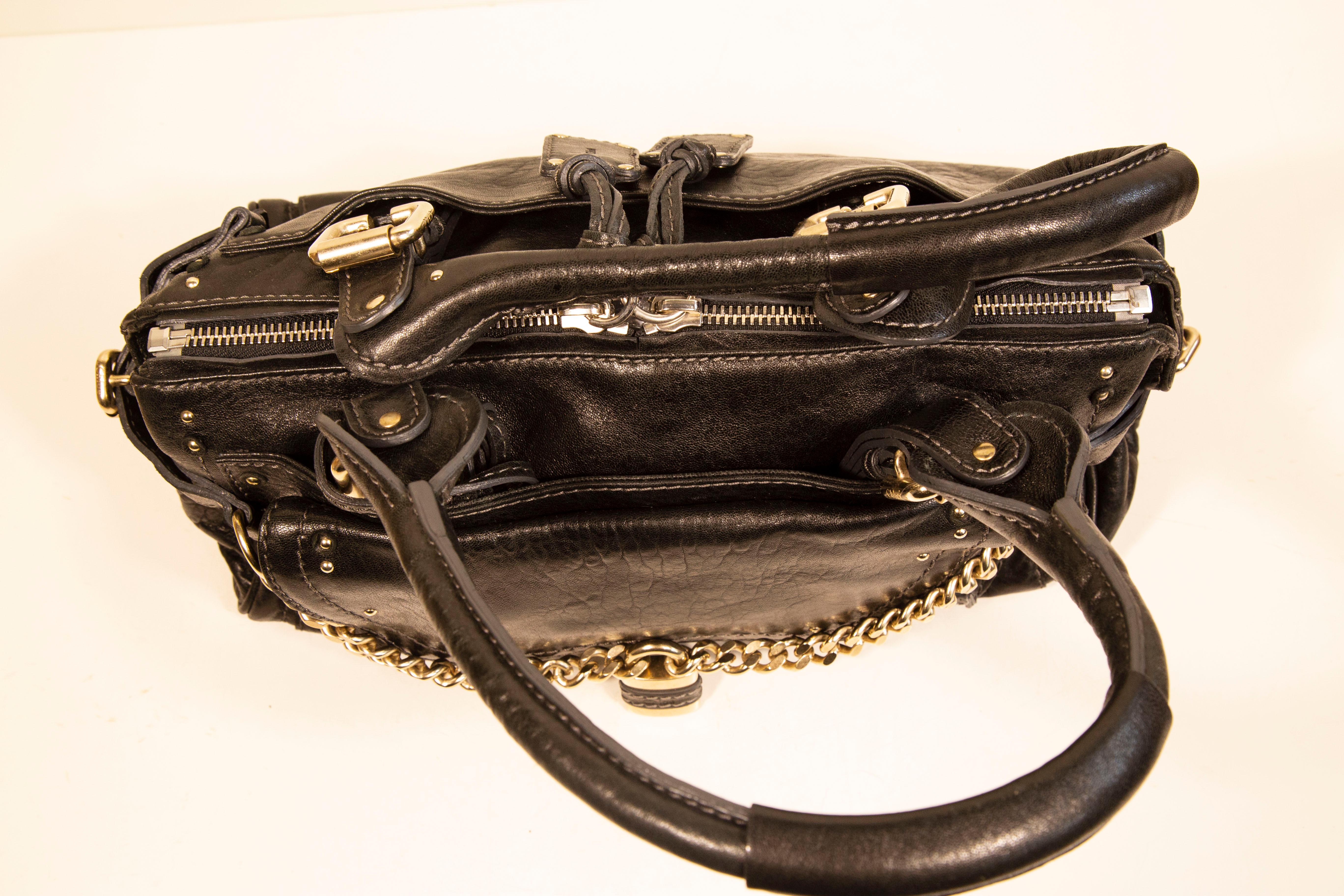 Chloe Paddington Chain Handbag Shoulder Bag in Black Leather 2005 For Sale 3