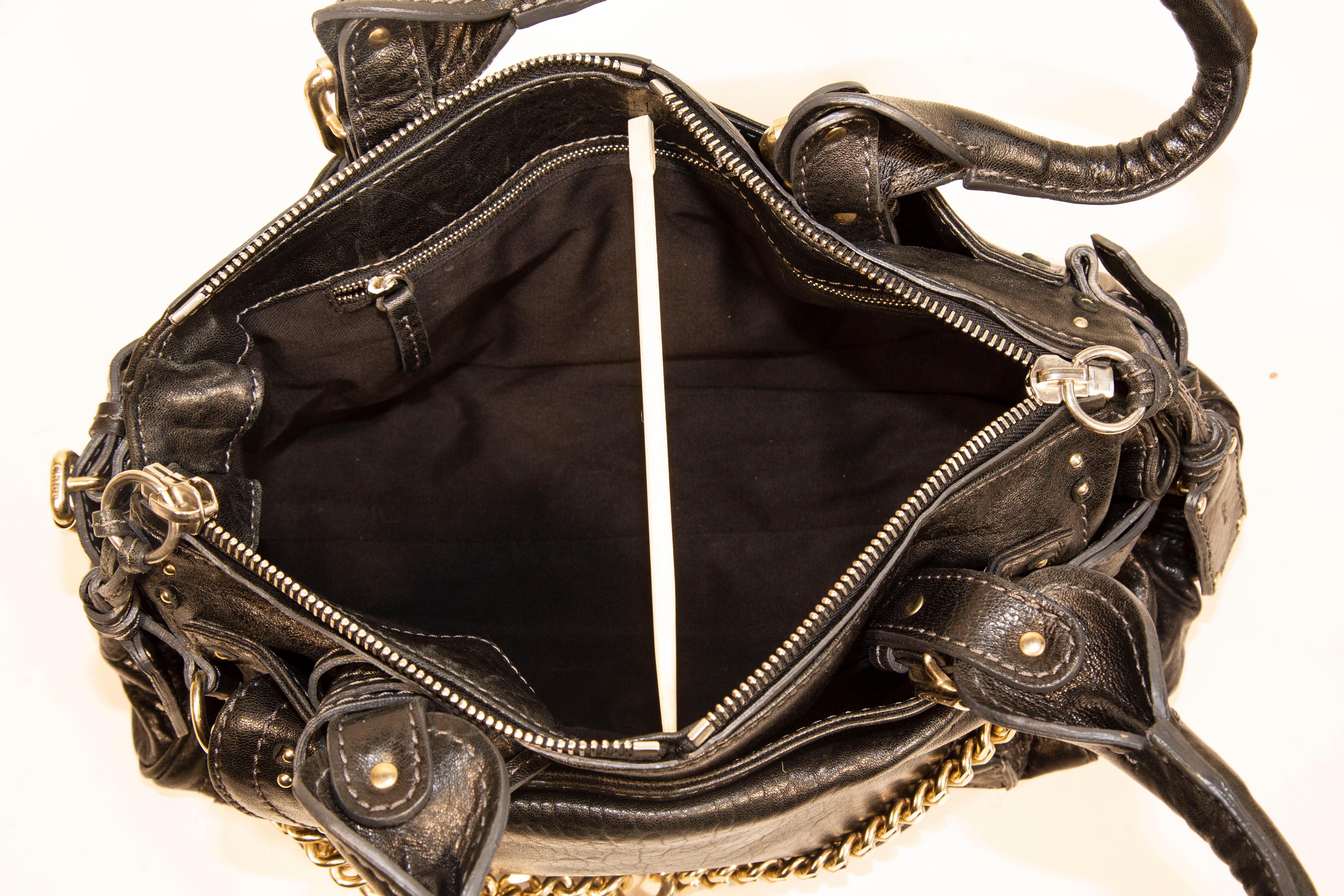 Chloe Paddington Chain Handbag Shoulder Bag in Black Leather 2005 For Sale 4
