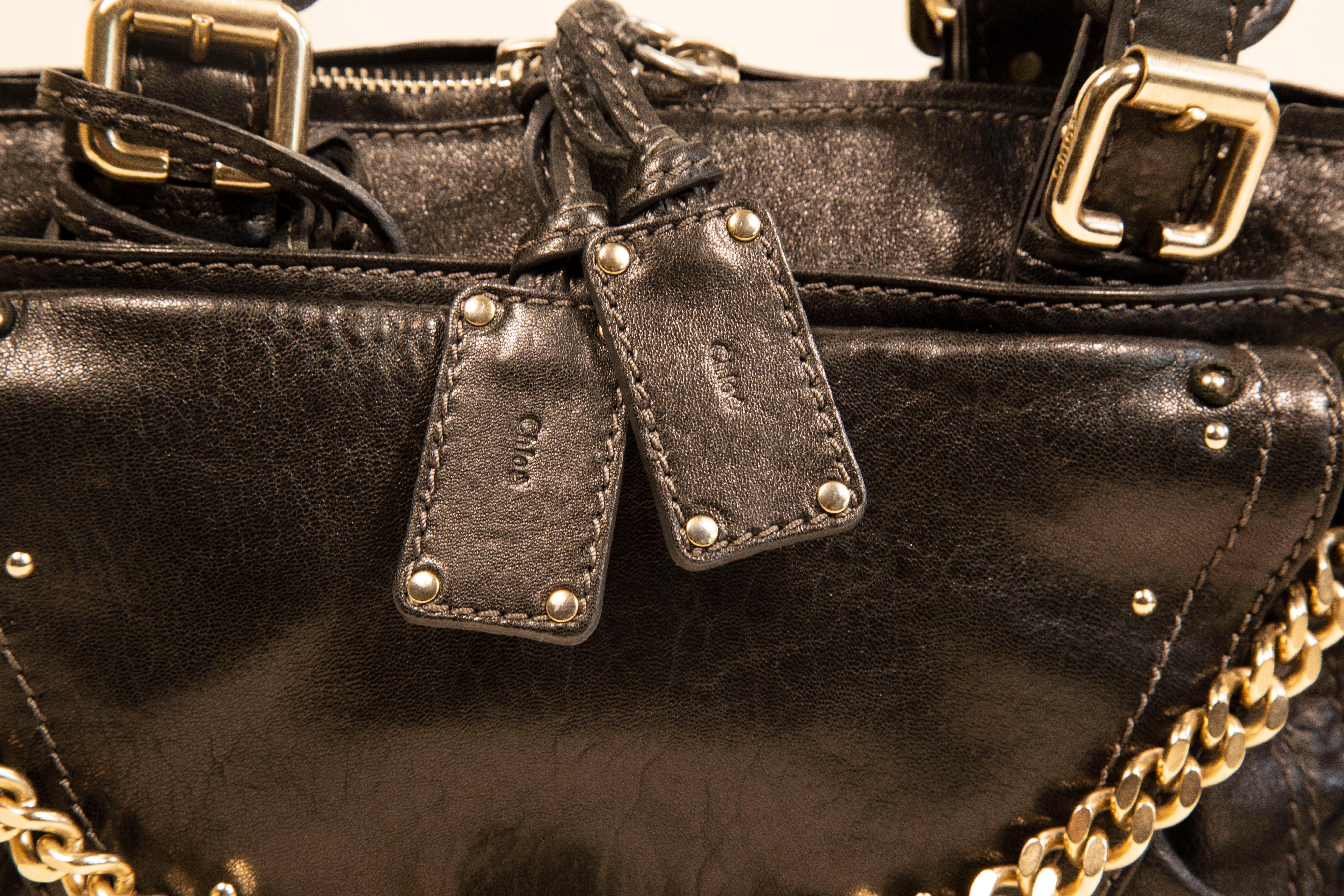 Chloe Paddington Chain Handbag Shoulder Bag in Black Leather 2005 For Sale 5