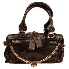 Chloe Paddington Kette Handtasche Umhängetasche aus schwarzem Leder 2005