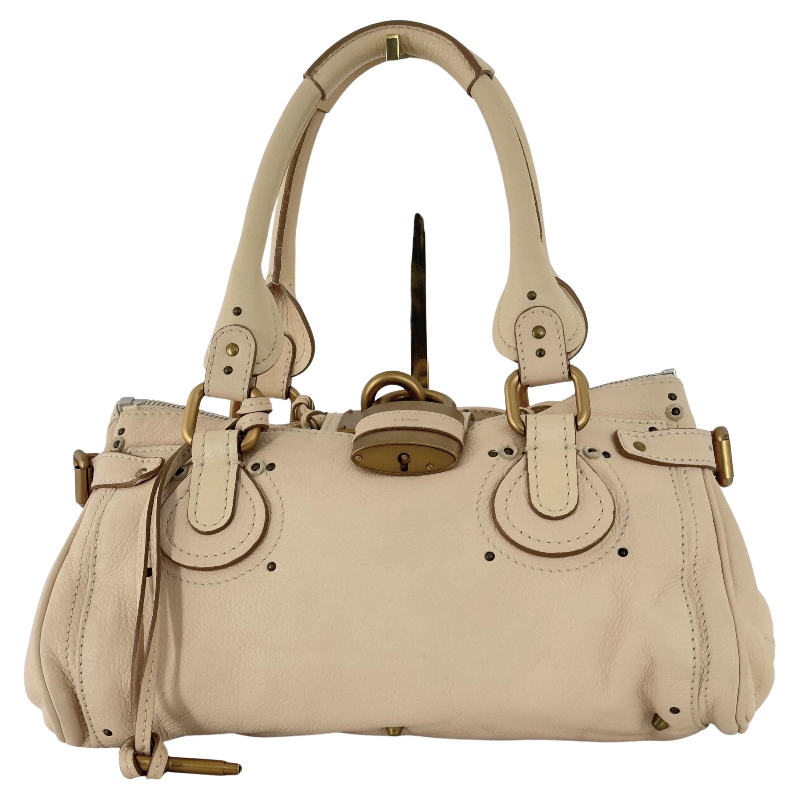 CHLOÉ Paddington Handbag Beige Leather Circa 2005 in vendita