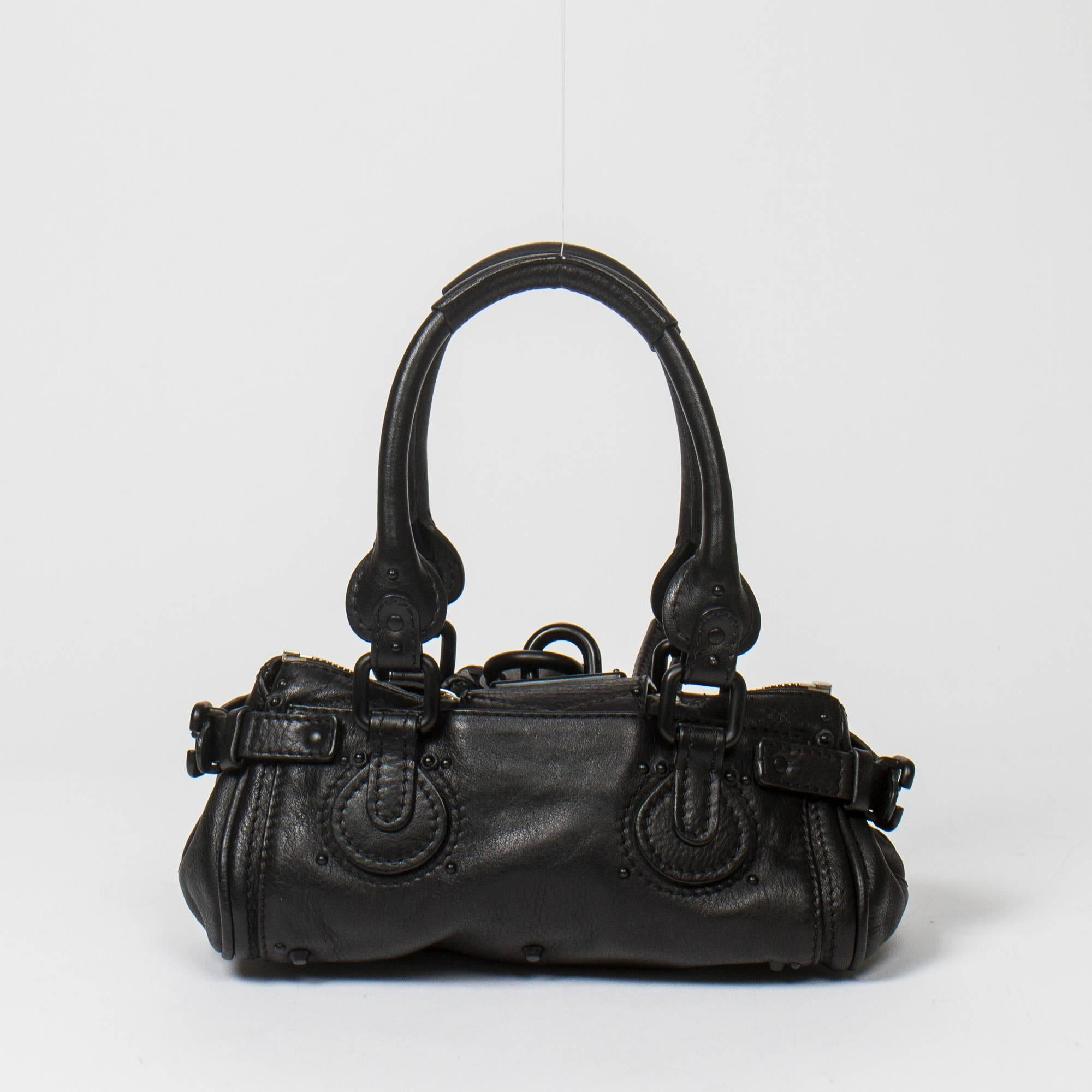 Women's Chloe Paddington in Black calf leather For Sale