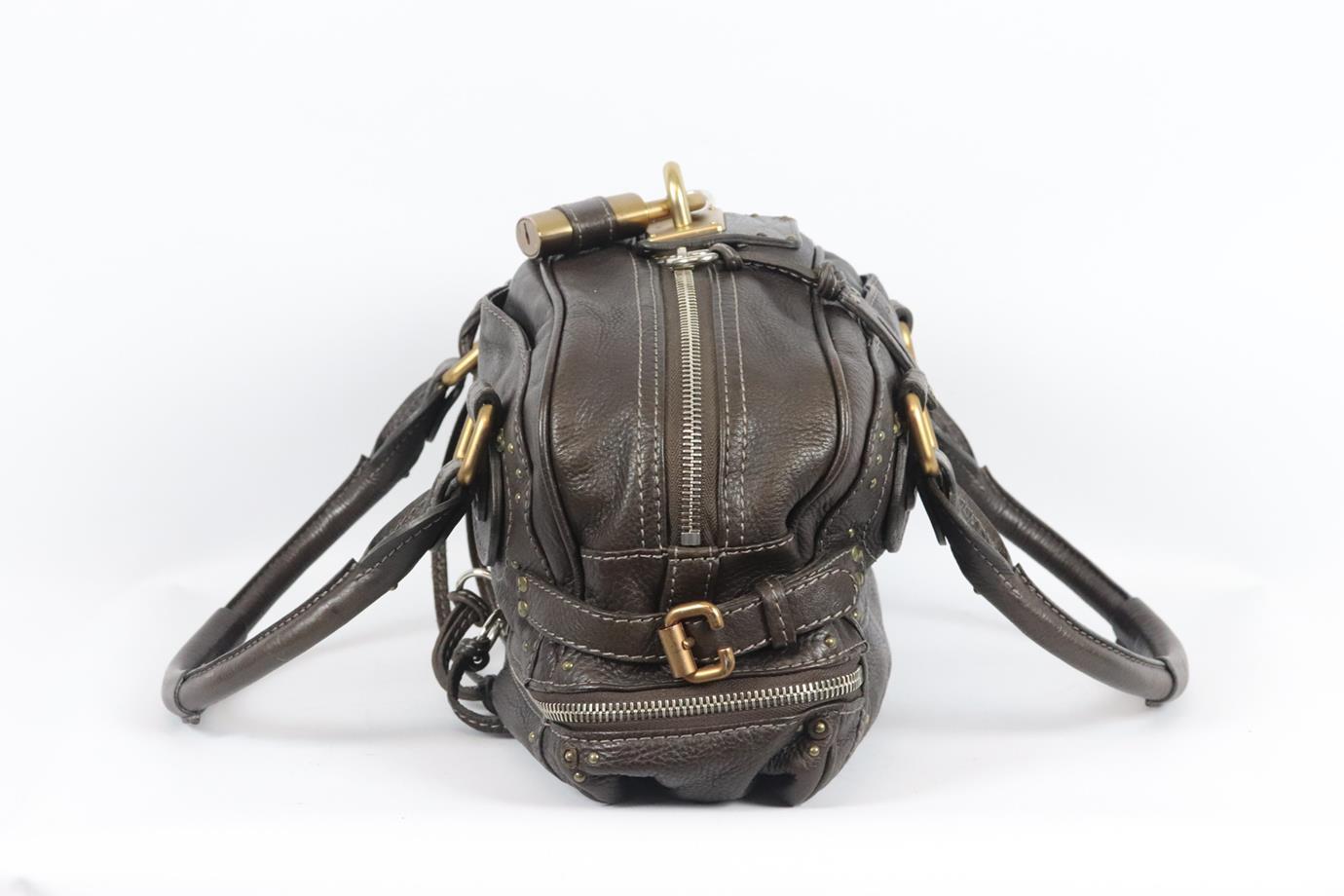 Black Chloé Paddington Large Leather Shoulder Bag For Sale