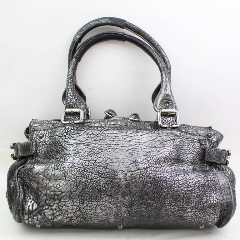 Chloé Paddington Limited Edition 866572 Silver Leather Shoulder Bag For ...