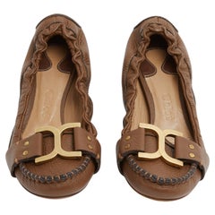 Chloé Paddington Mocassins EU38 Toffee Leather Flat Loafers UK5 US7.5 New Chloe
