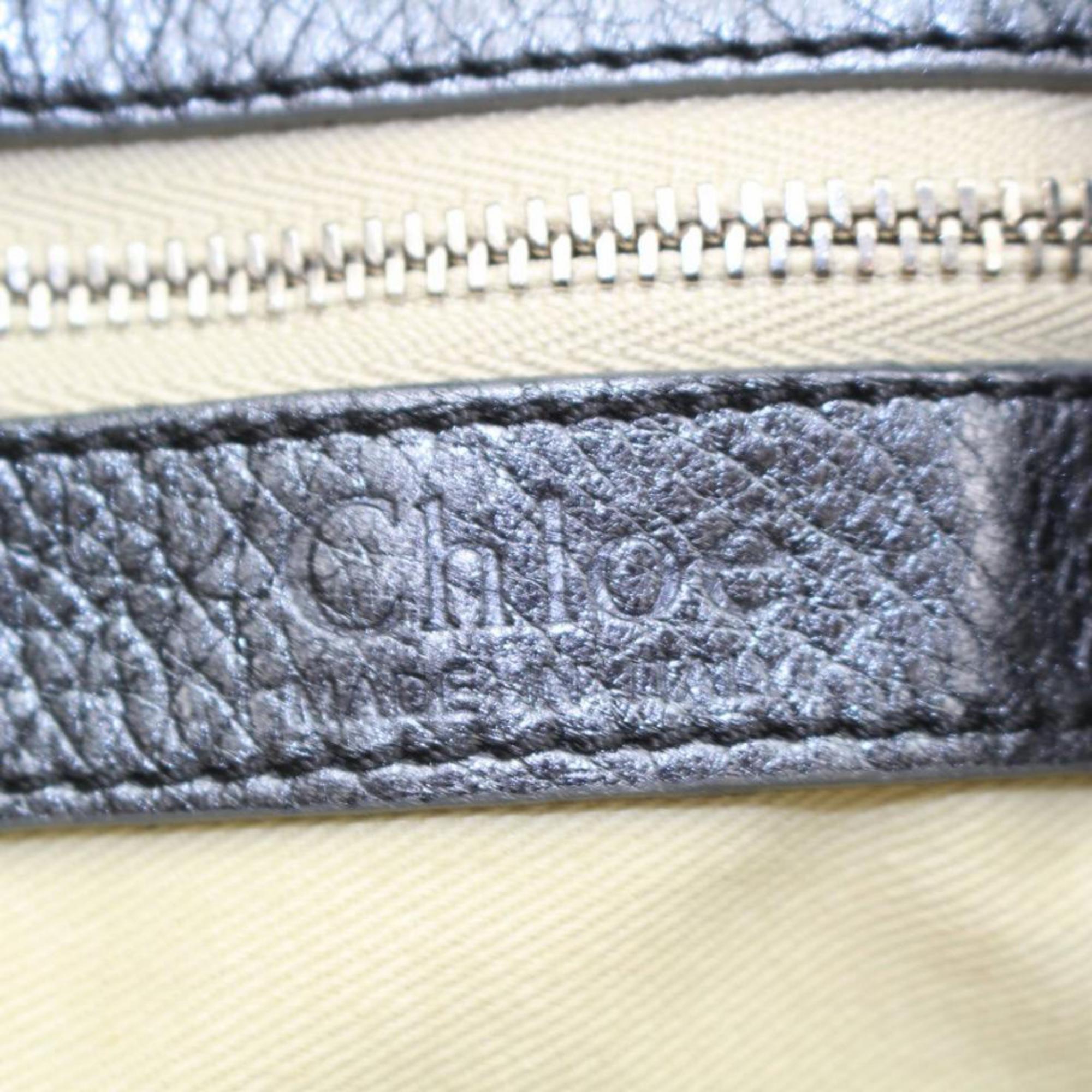 Chloé Paddington Pewter Metallic 869300 Silver Leather Shoulder Bag For Sale 3
