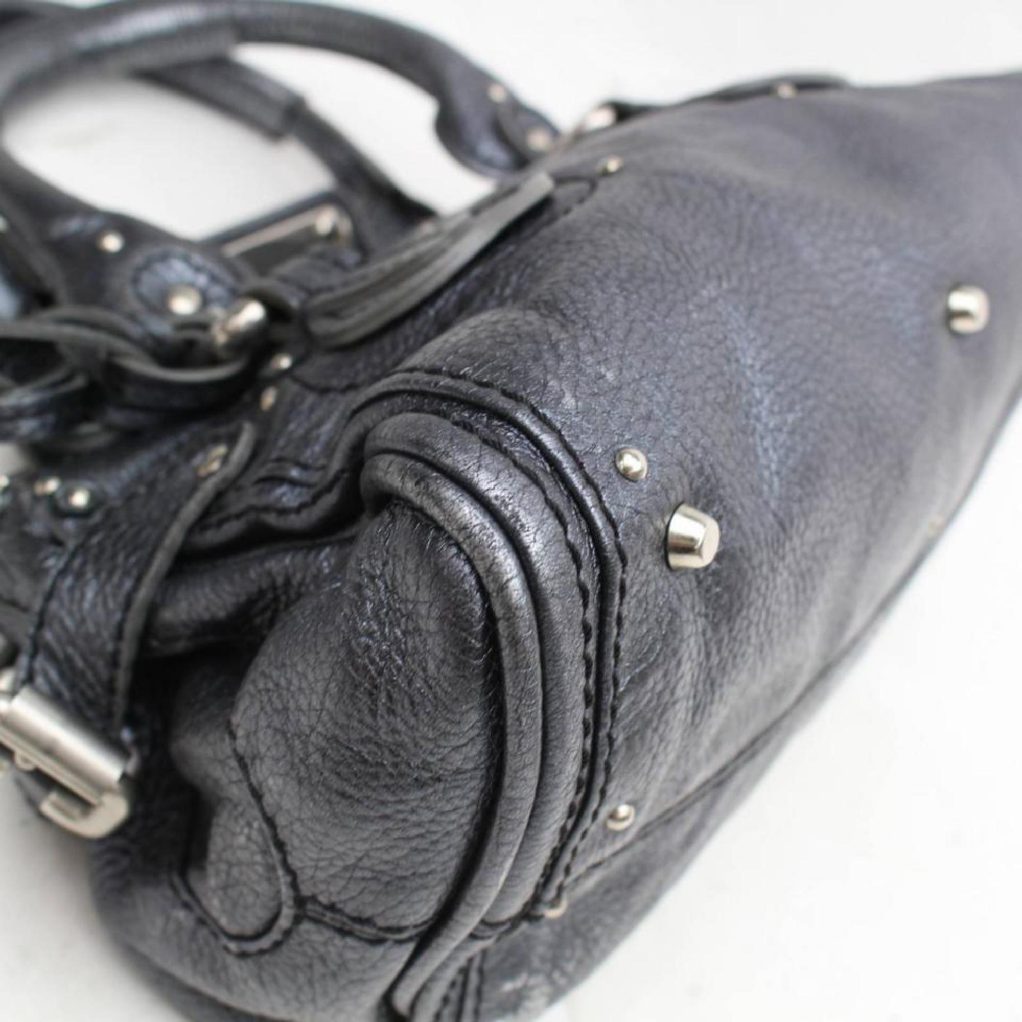 Chloé Paddington Pewter Metallic 869300 Silver Leather Shoulder Bag For Sale 1