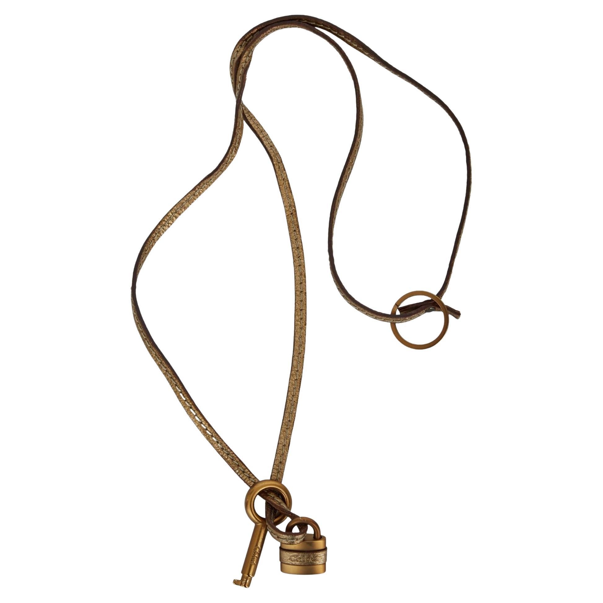 Chloe Padlock And Key Keychain Necklace