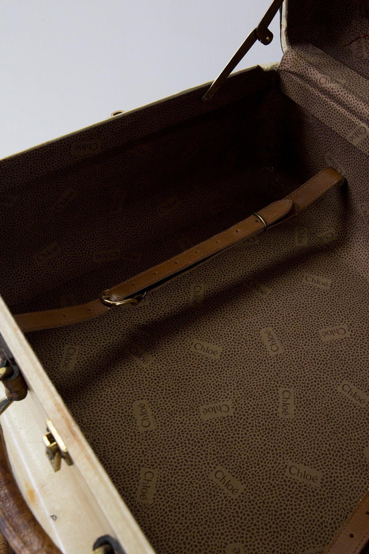 Chloé pair of travel luggage in vintage parchment For Sale 8