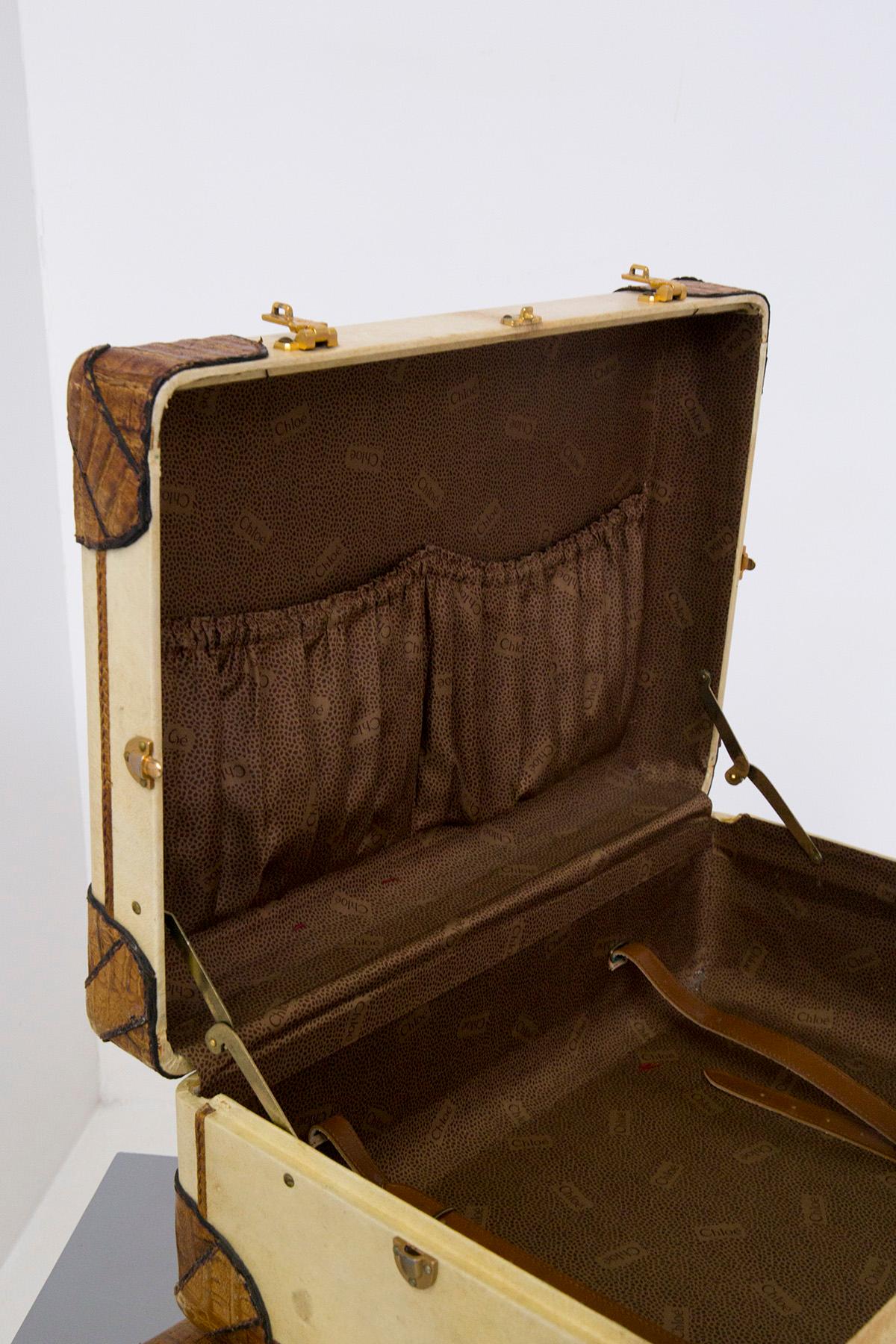 Chloé pair of travel luggage in vintage parchment For Sale 9