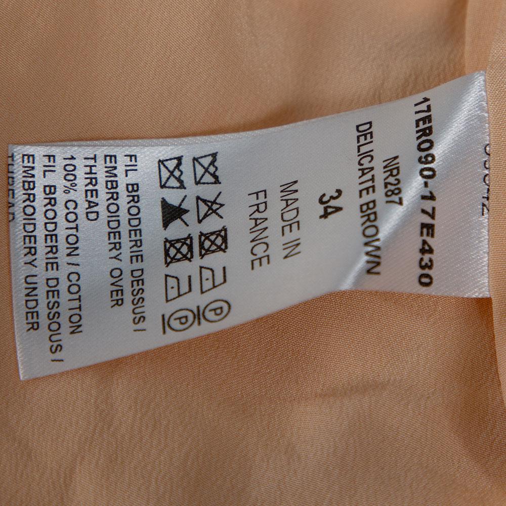 Chloe Pale Orange Floral Lace Empire Waist Midi Dress S In Good Condition In Dubai, Al Qouz 2