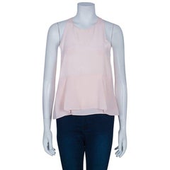 Chloe Pale Pink Silk Sleeveless Top S