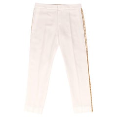 Chloe Pant Winter White w/ Open Gold Metal Detail 36 / 4