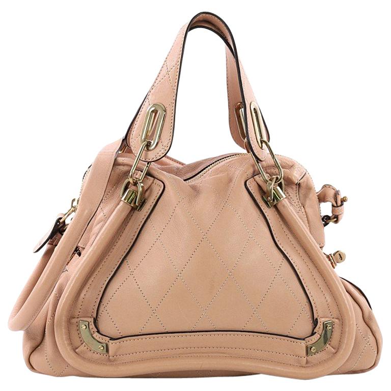 Chloe Paraty Handbag Quilted Leather Medium